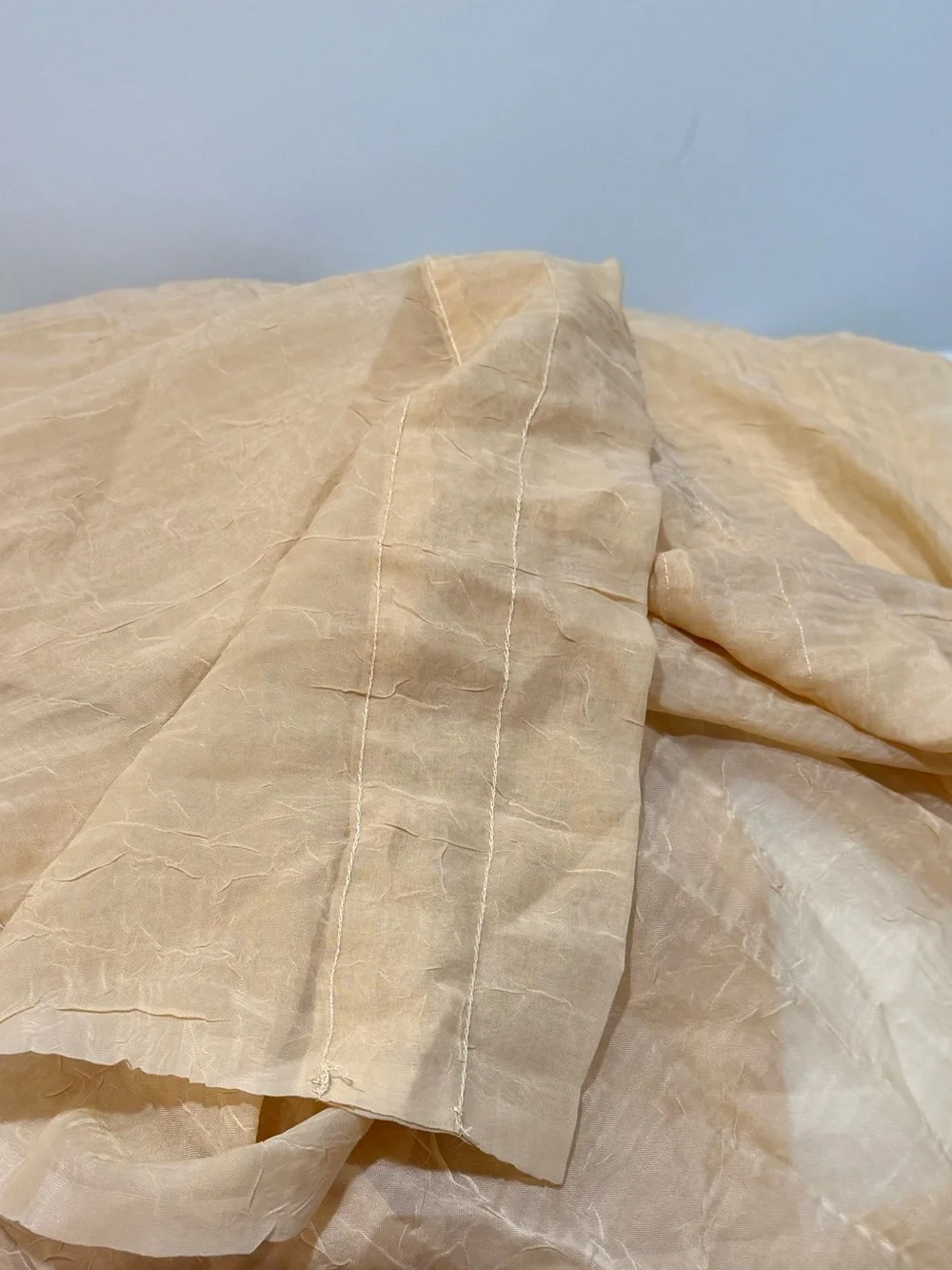 JCPENNY Home Collection Light Gold  Crushed Sheer Curtain Panel Set(2) 52x84